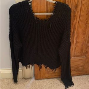 Black sweater open in the back!